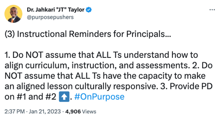 Instructional Reminders for Principals